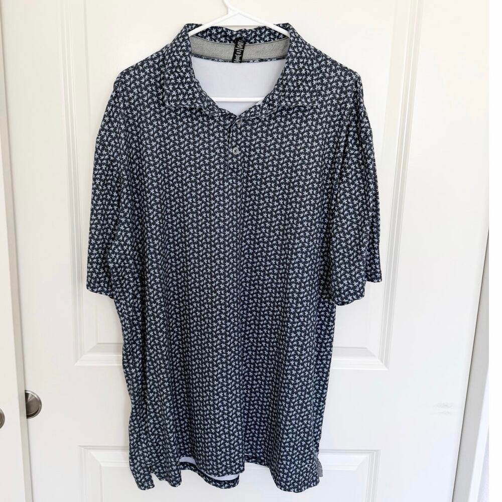 AndersonOrd Floral Printed Golf Polo Blue XL